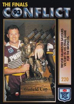 1994 Dynamic Rugby League Series 1 #220 Trevor Gillmeister with Winfield Cup Front